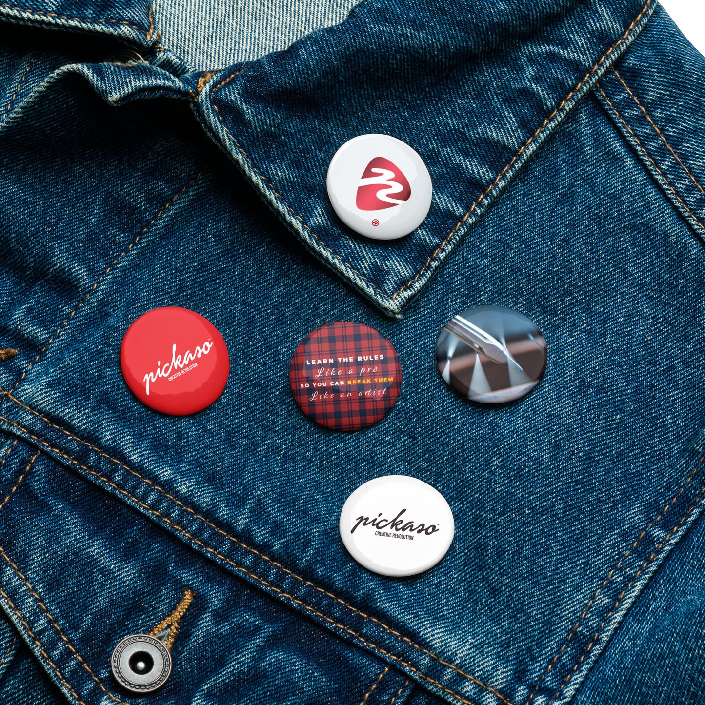 Set of Pickaso Pin Buttons